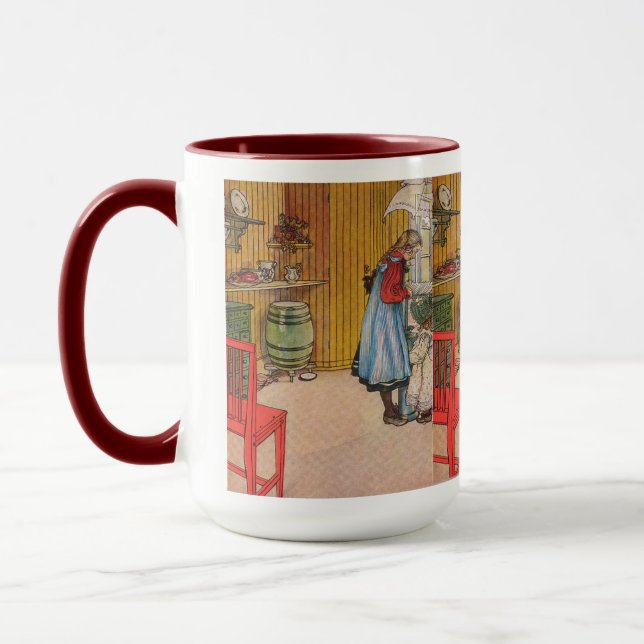 Caneca Vintage Carl Larsson, A Cozinha (Esquerda)