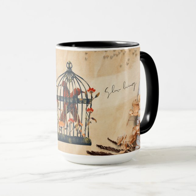 Caneca Vintage Cerâmica Mug (Frente Esquerda)