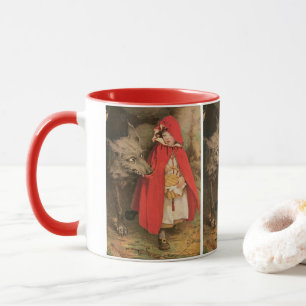 Caneca Vintage Chapeuzinho Vermelho e Lobo Mau