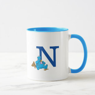 Caneca Vintage Cookie Monster Monster Cookies Monograma N