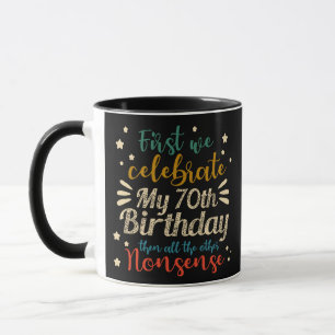 Caneca vintage decorativo incrível aniversário de 70