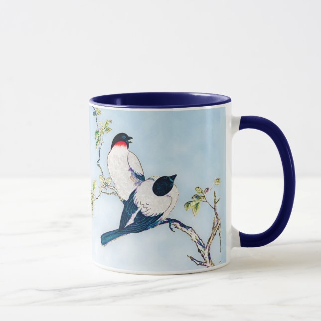 Caneca Vintage - Desenho de Tinta Japonesa das Finches (Direita)