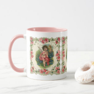 Caneca Vintage Dia de os namorados Vitoriano Cherub ao te