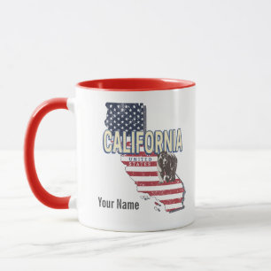 Caneca Vintage do Mapa Retro Estadual dos Estados Unidos 