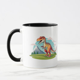 Caneca Vintage em forma de boneca Dinossauro T Rex com Mo