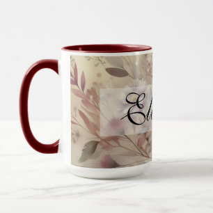 Caneca Vintage Fall Flores pastando aquarela pintura