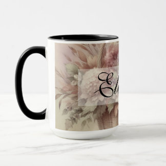 Caneca Vintage Flall Fall Florees pastel aquarela pintura