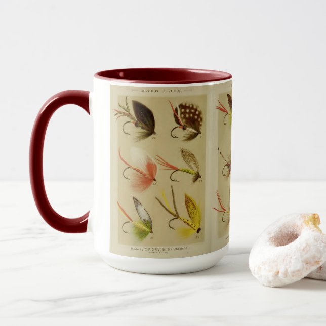 Caneca "Vintage Flies Fisherman" (Com Donut)