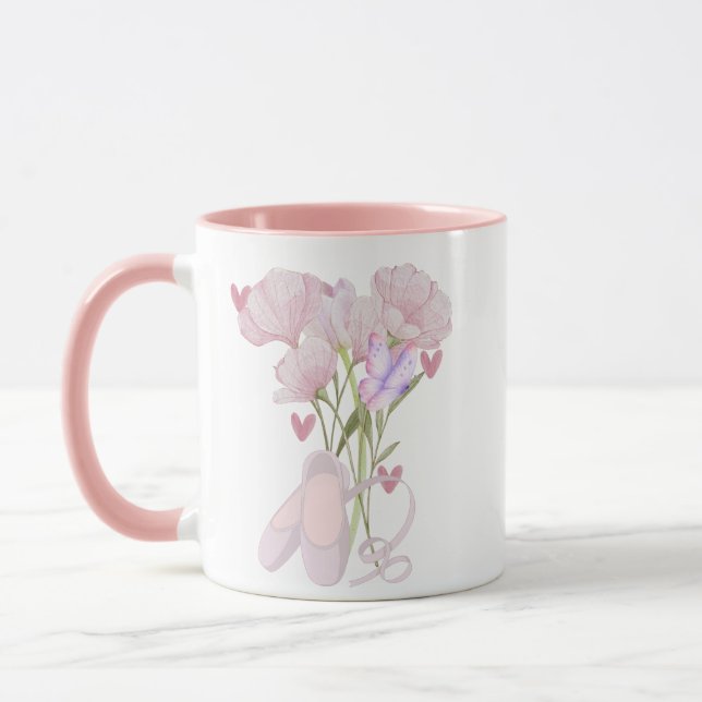 Caneca Vintage Floral Ballet Slippers Aesthetic Coffee (Esquerda)