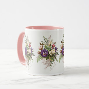 Caneca Vintage Floral Buquê Flowers Design