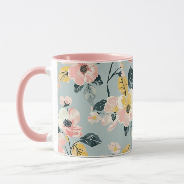 Caneca Vintage Floral Pattern Coffee Mug (Esquerda)
