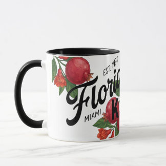 Caneca Vintage Florida Pomegranate Miami Botanical Fruit 