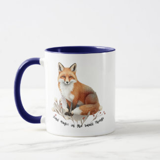 Caneca Vintage Fox with Botanical Accents