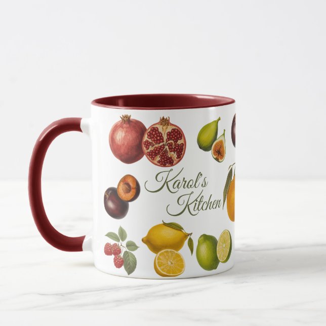 Caneca Vintage Fruits Mug (Customize) (Esquerda)