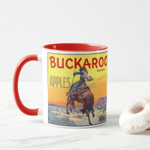 Caneca Vintage Fruta Label Art, Buckaroo Apple