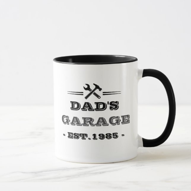 Caneca Vintage "Garagem do Papai - Fundada em 1985" (Direita)