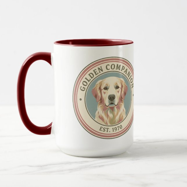 Caneca Vintage Golden Companion Golden Retriever 1970 (Esquerda)