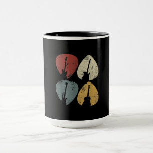 Caneca Vintage Guitar Pick Retro Funny Guitarist Gift