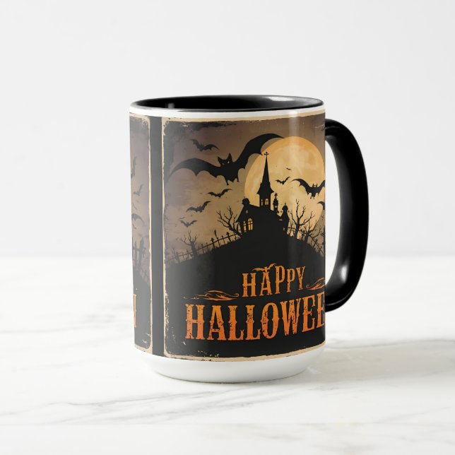 Caneca Vintage Halloween (Frente Esquerda)