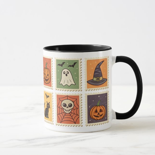 Caneca Vintage Halloween - Carimbos (Direita)