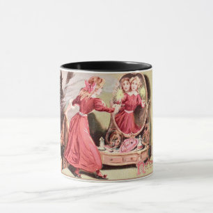 Caneca Vintage Halloween Girl in Red Vress