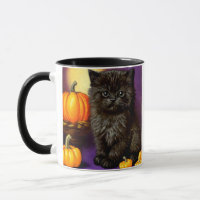 Vintage Halloween Kitten