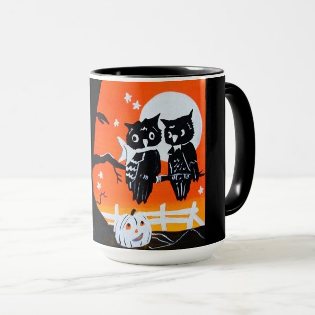 Caneca Vintage Halloween Owl Mug (Frente Esquerda)