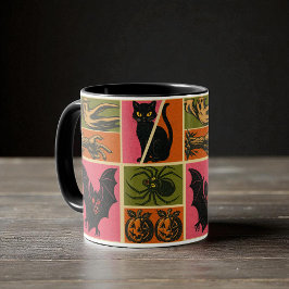 Caneca Vintage Halloween Pattern