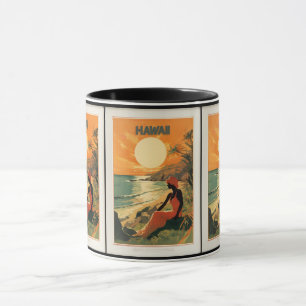 Caneca Vintage Hawaii: Viagem tropical