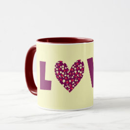 Caneca Vintage Heart Magenta Mug Love Cup