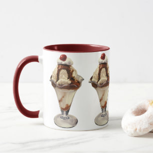 Caneca Vintage Hot Fudge Sorvete Sundae Desserts