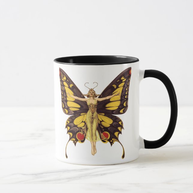 Caneca Vintage Illustration Butterfly Fairy (Direita)