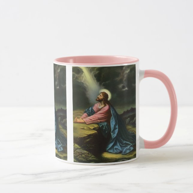 Caneca Vintage Jesus Cristo Rezando, Jardim de Gethsemane (Direita)