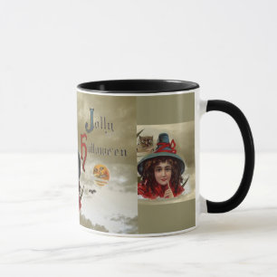 Caneca Vintage Jolly Halloween Witeen Ringer Mug