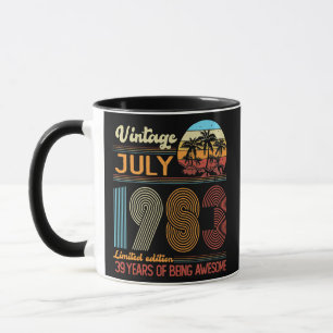 Caneca Vintage julho de 1983 Edição limitada Aniversário