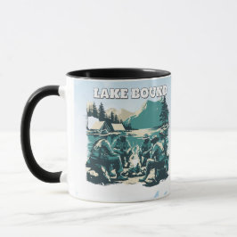 Caneca Vintage Lake Bound Camping Campfire Graphic