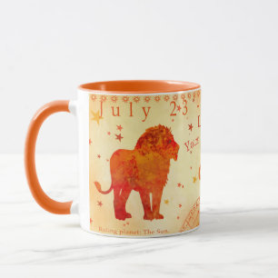 Caneca Vintage Leo zodiac, sinal personalizado