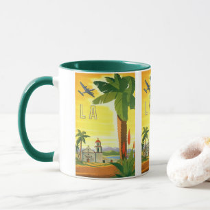Caneca Vintage Los Angeles, Missão da Califórnia com Palm