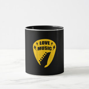 Caneca Vintage Love Guitar Music Lover Gift