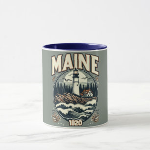 Caneca Vintage Maine Lighthouse