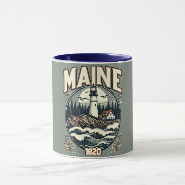 Caneca Vintage Maine Lighthouse (Centro)