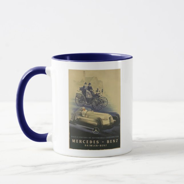 Caneca Vintage Mercedes Benz Advertising Poster (Esquerda)