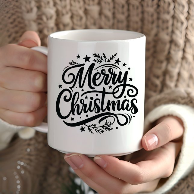 Caneca Vintage Merry Christmas - Festive and Elegant (Criador carregado)