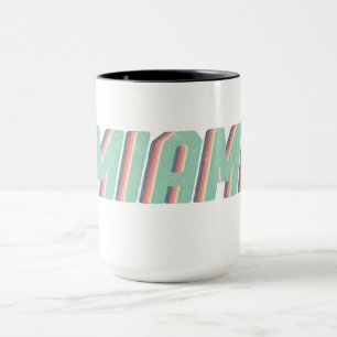 Caneca Vintage Miami Beach Flórida Fl 80s Souvenir Retro