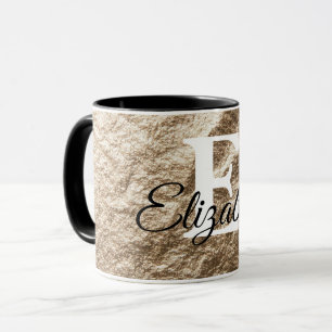 Caneca Vintage Monograma - tipografia dourada