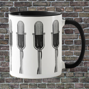 Caneca Vintage Music, Microfone Retro Antiquado