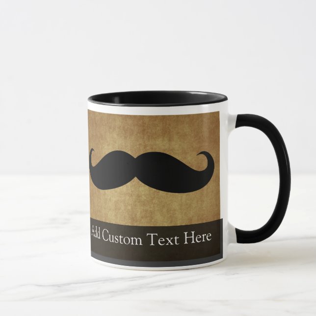 Caneca Vintage Mustache com texto personalizado (Direita)