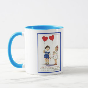 Caneca Vintage Namorados Crianças com Ballons