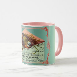 Caneca Vintage ninho de pássaro mug papel com cor rosa