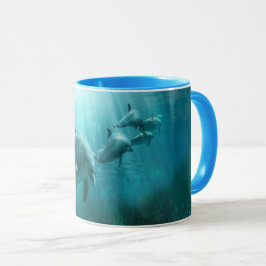Caneca Vintage Ocean Dolphins Natação